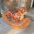 Lot 189 - Vintage Hand-Painted Papier-Mache Rocking Tiger Children's Toy, 28" L x 19-1/2" H