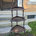 Lot 141 - Antique Victorian Five-Tier Corner What-Not Shelf, 20-1/2" L x 54-1/4" H