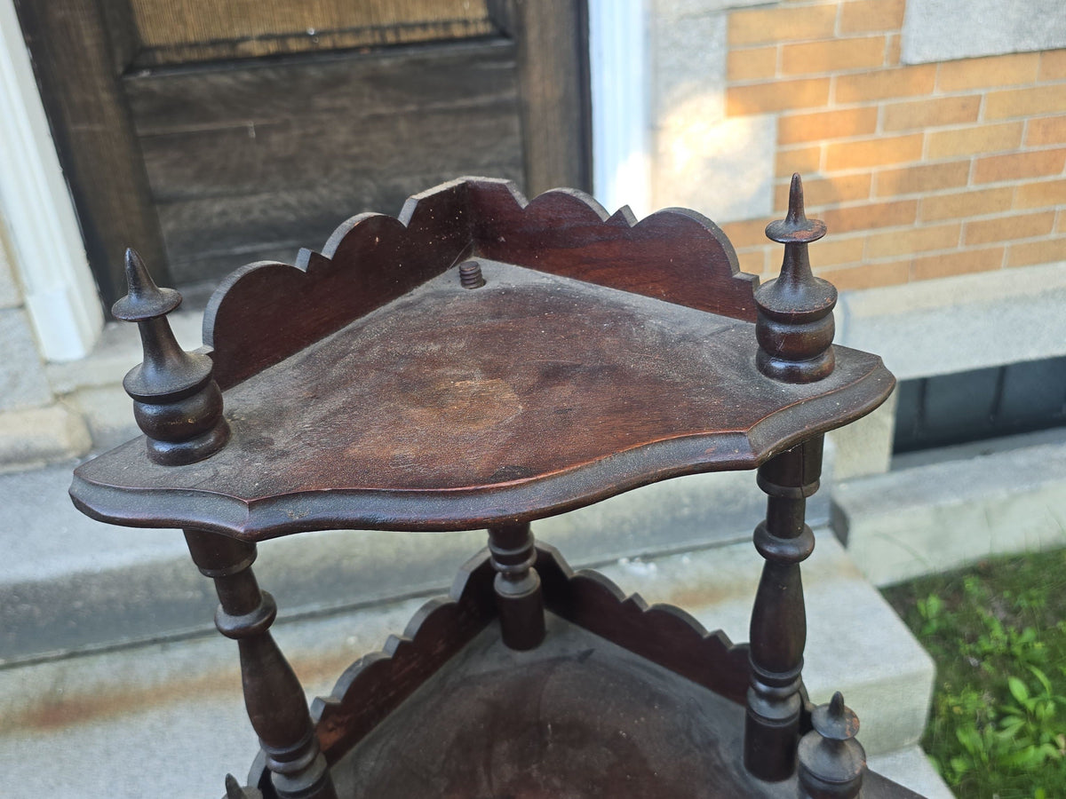 Antique Victorian Five-Tier Corner What-Not Shelf