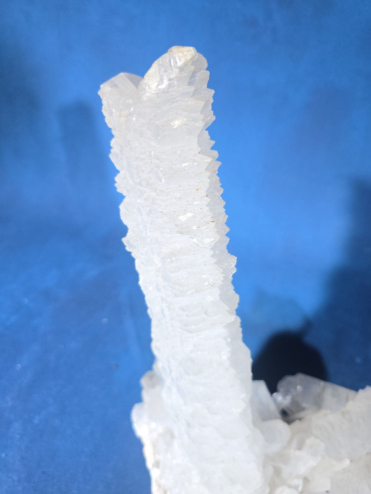 Large White Crystal Cluster Mineral Specimen with Tall Central Formation