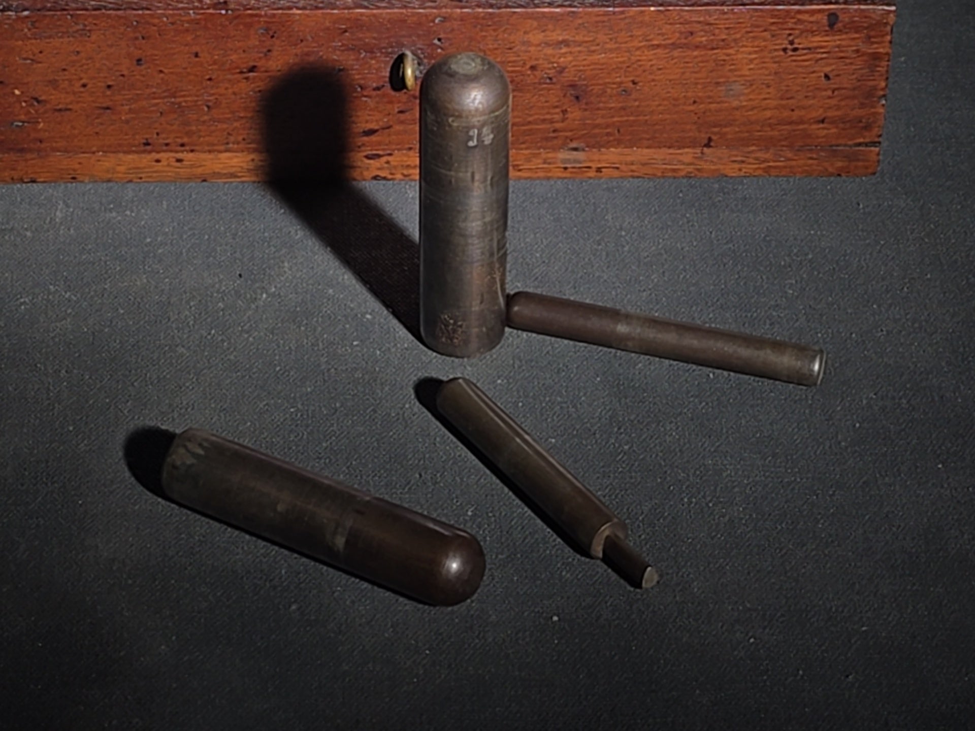Antique Morrison's Drawing and Forming Dies for Artificial Crown and Bridge Work in Fitted Wood Case, Dental Tool Manufactured by J.H. Morrison, Connersville, Indiana, Inscribed "Dr. Frank R. Steel, Richmond"