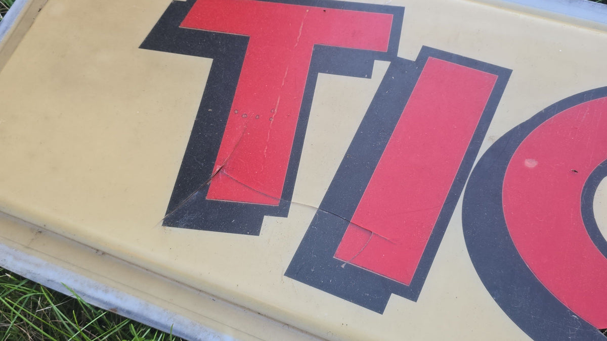 Vintage "Tickets" Plastic Sign Facade from Fanelli Family Amusements, Rindge, New Hampshire
