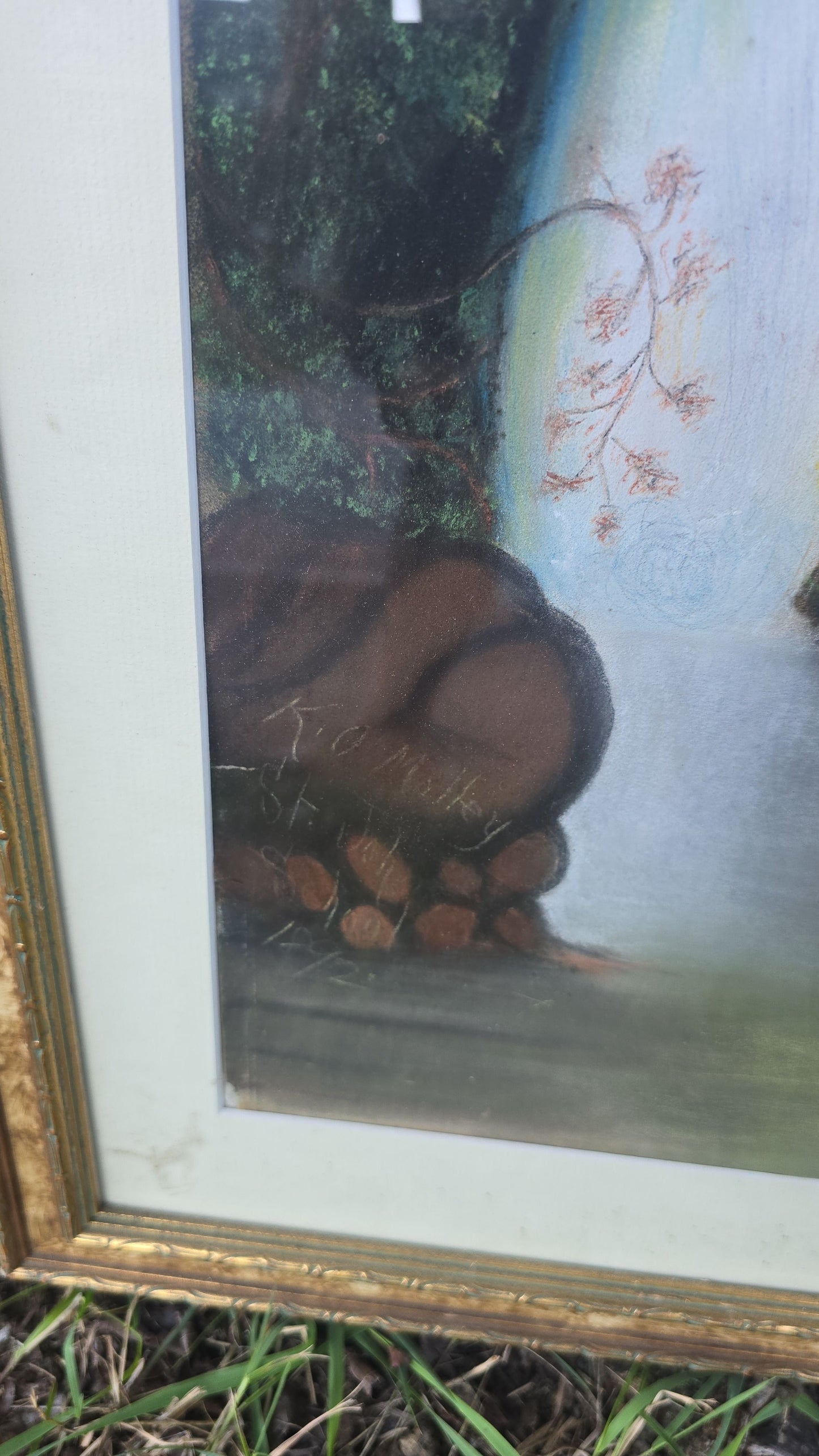 Pair of Antique Pastel Paintings on Paper, Waterfall Landscapes, Signed K. O'Malley, St. John School, Vermont, One Dated 1892, in Modern Frames