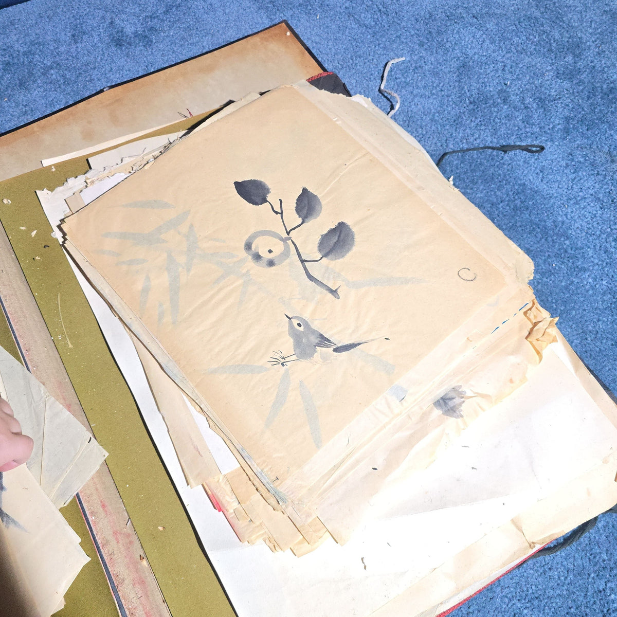 Vintage Japanese-Style Ink and Brush Art Portfolio by Toshiko Phipps, The Putney School, Vermont