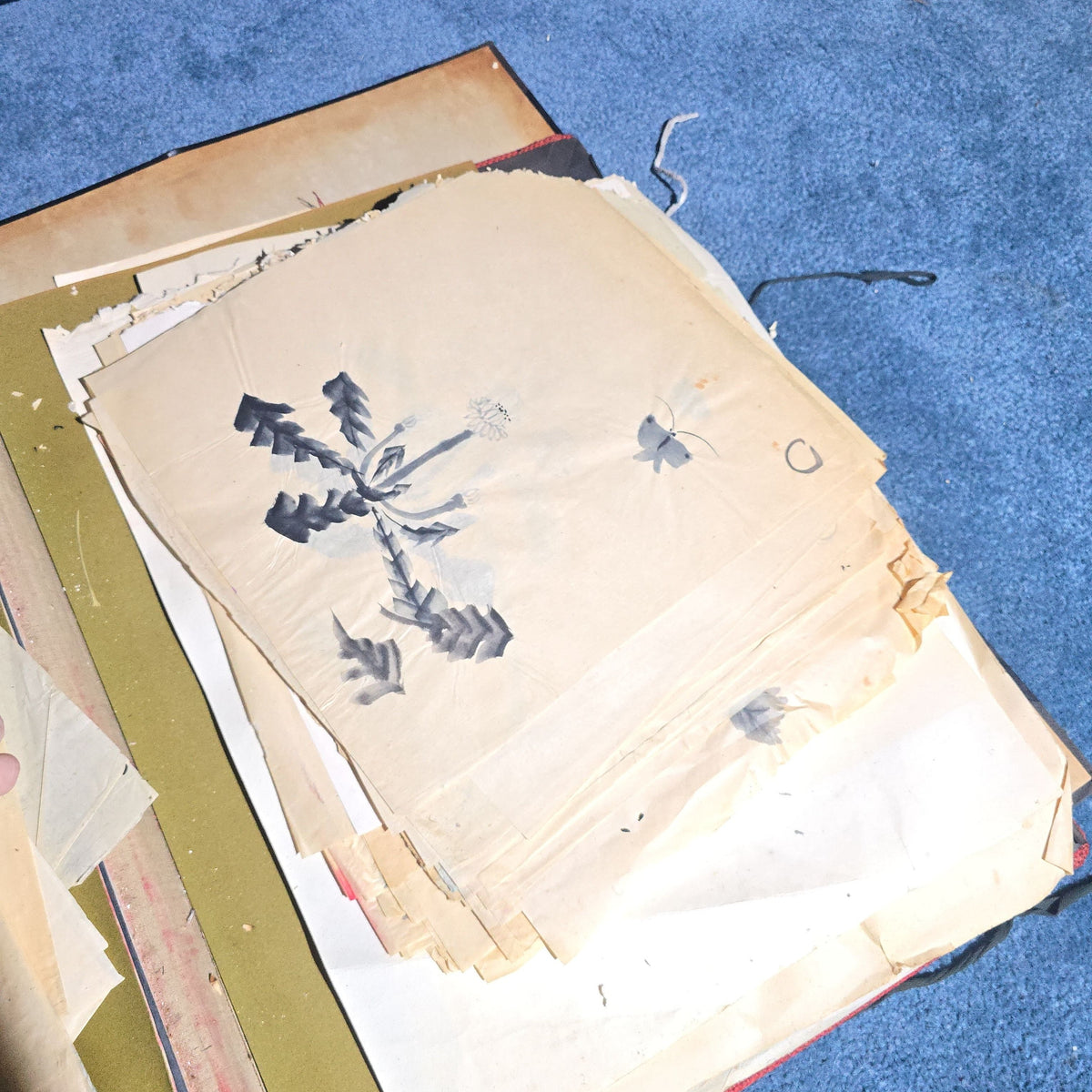Vintage Japanese-Style Ink and Brush Art Portfolio by Toshiko Phipps, The Putney School, Vermont