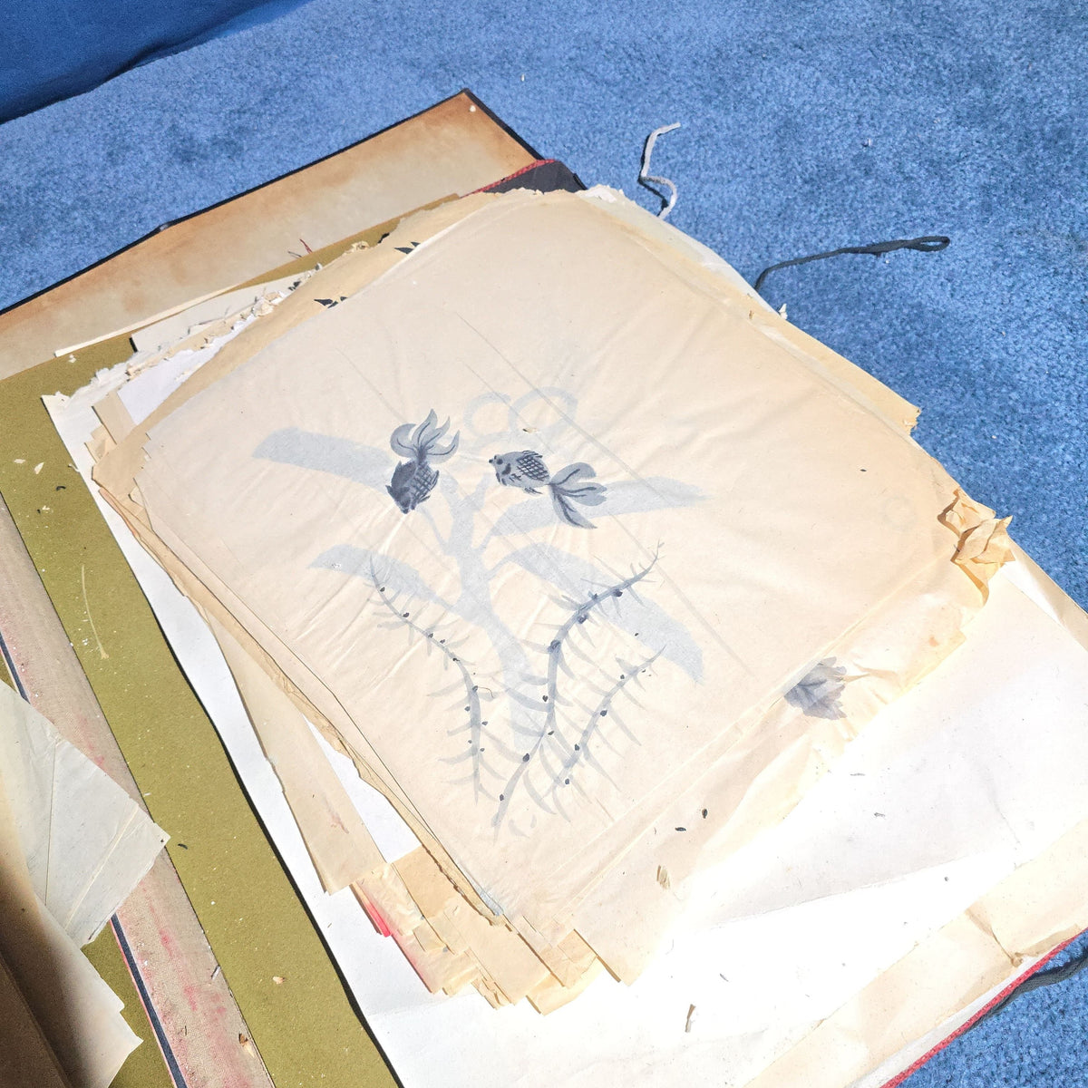 Vintage Japanese-Style Ink and Brush Art Portfolio by Toshiko Phipps, The Putney School, Vermont