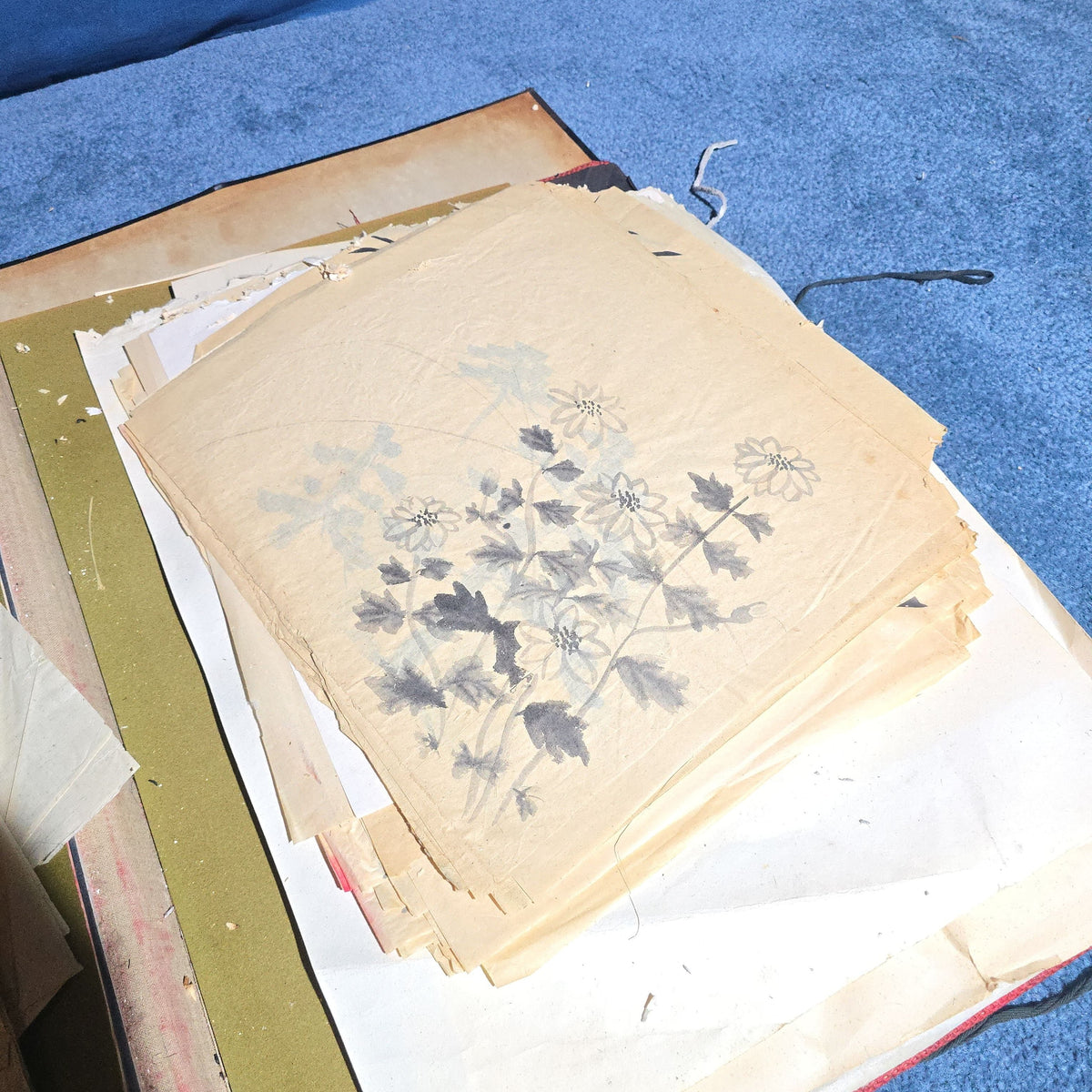 Vintage Japanese-Style Ink and Brush Art Portfolio by Toshiko Phipps, The Putney School, Vermont
