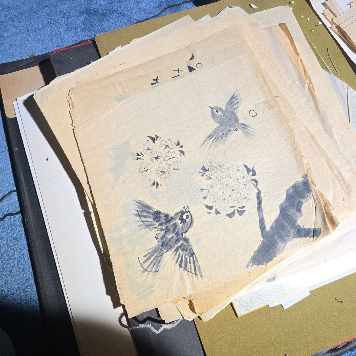 Vintage Japanese-Style Ink and Brush Art Portfolio by Toshiko Phipps, The Putney School, Vermont