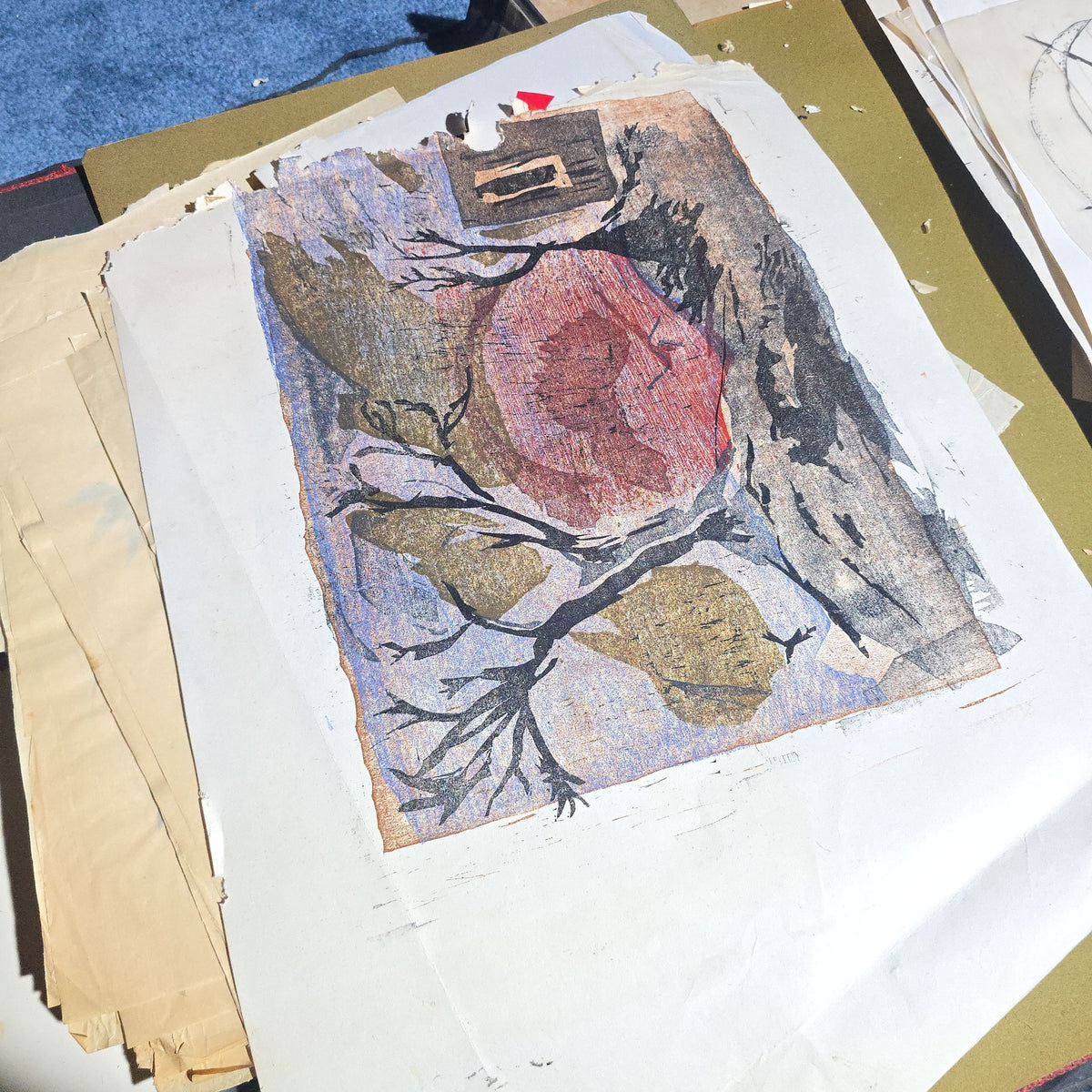 Vintage Japanese-Style Ink and Brush Art Portfolio by Toshiko Phipps, The Putney School, Vermont