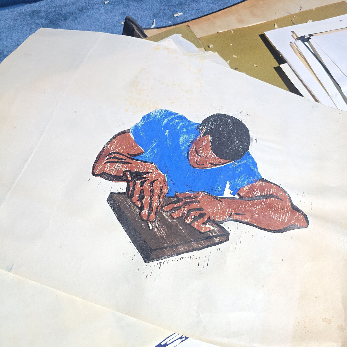 Vintage Japanese-Style Ink and Brush Art Portfolio by Toshiko Phipps, The Putney School, Vermont