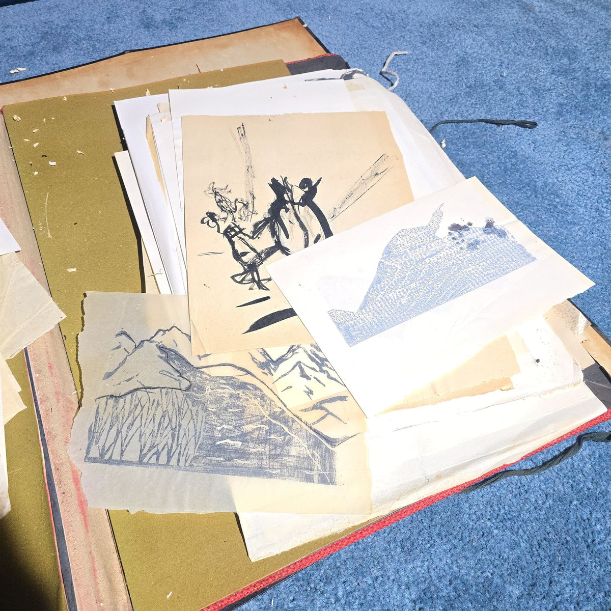 Vintage Japanese-Style Ink and Brush Art Portfolio by Toshiko Phipps, The Putney School, Vermont
