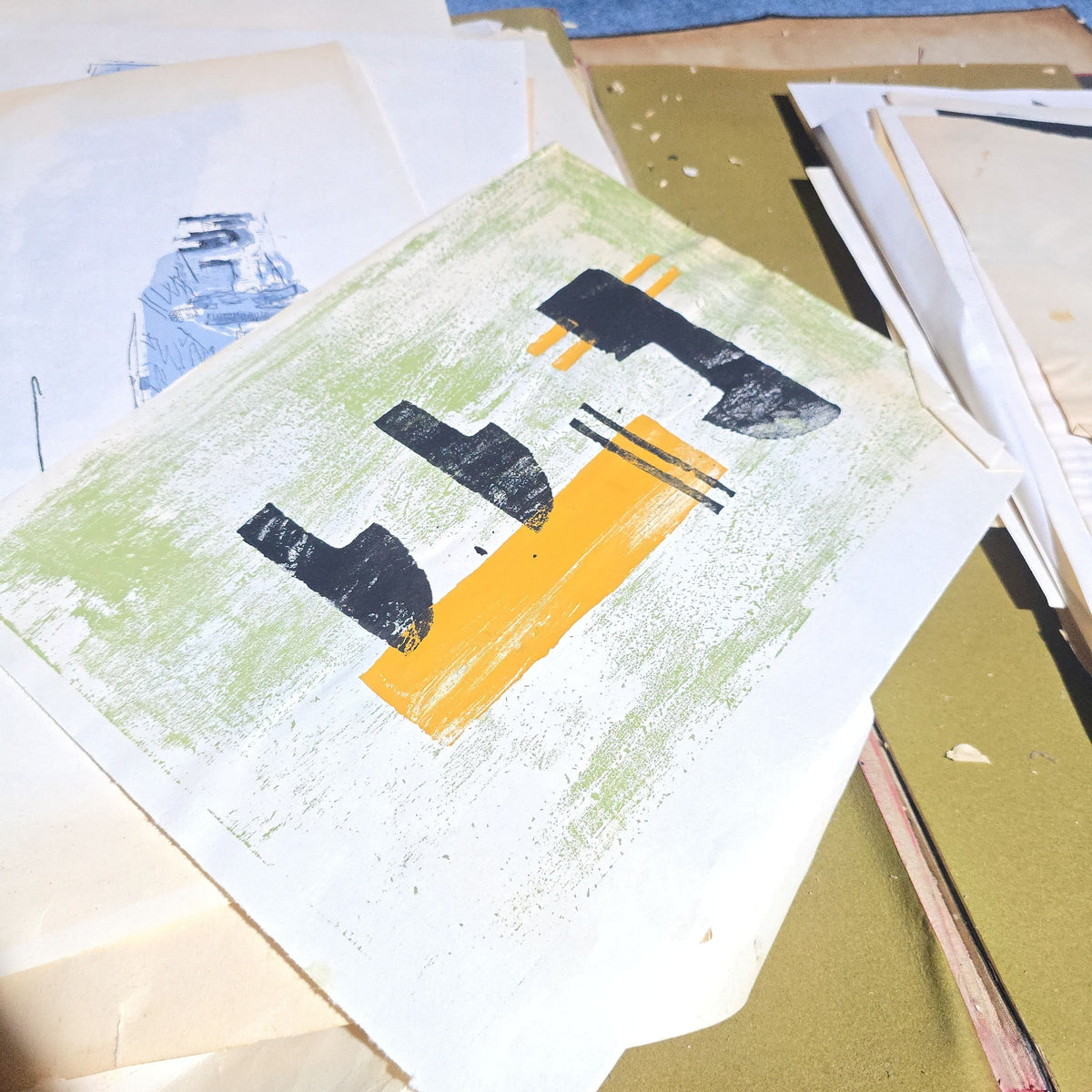 Vintage Japanese-Style Ink and Brush Art Portfolio by Toshiko Phipps, The Putney School, Vermont