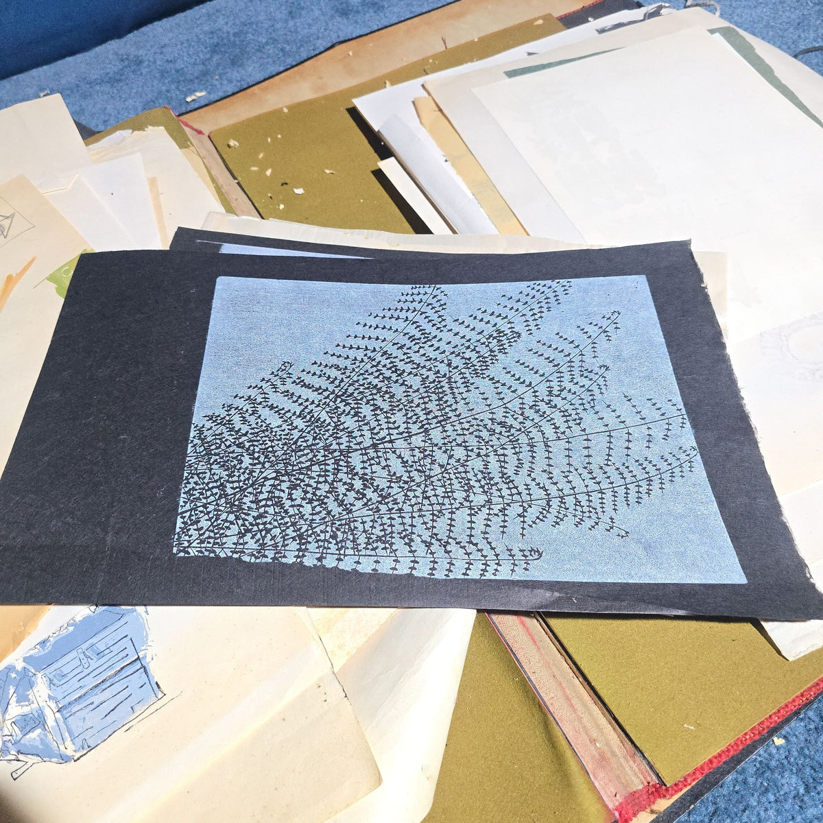 Vintage Japanese-Style Ink and Brush Art Portfolio by Toshiko Phipps, The Putney School, Vermont