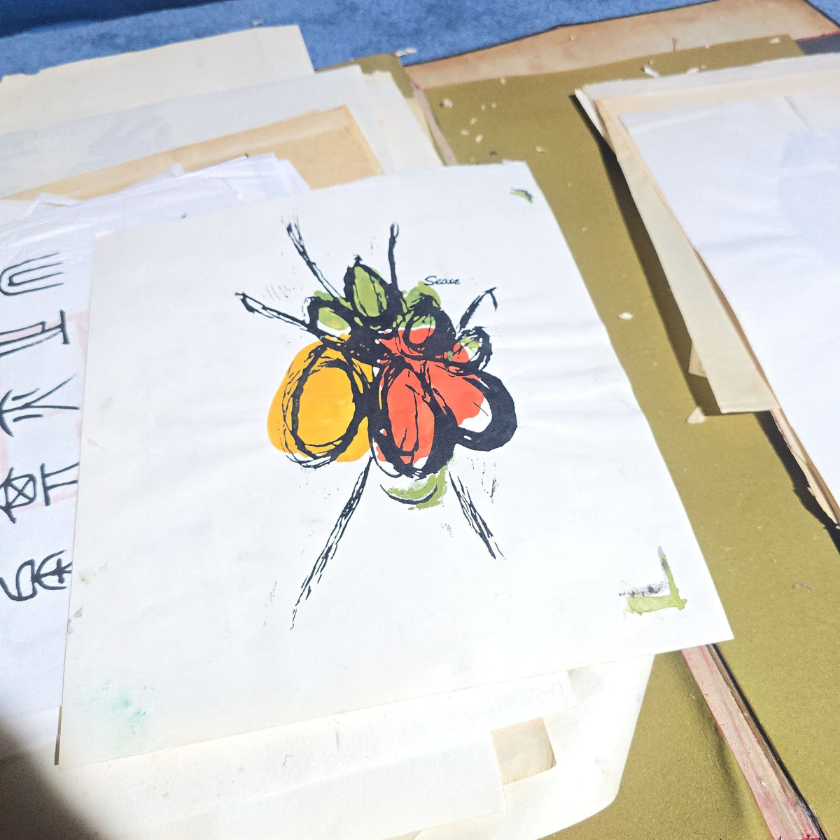 Vintage Japanese-Style Ink and Brush Art Portfolio by Toshiko Phipps, The Putney School, Vermont