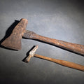 Lot 082 - Pair of Antique Hand Tools Including a Hatchet and a Small Cross Peen Hammer