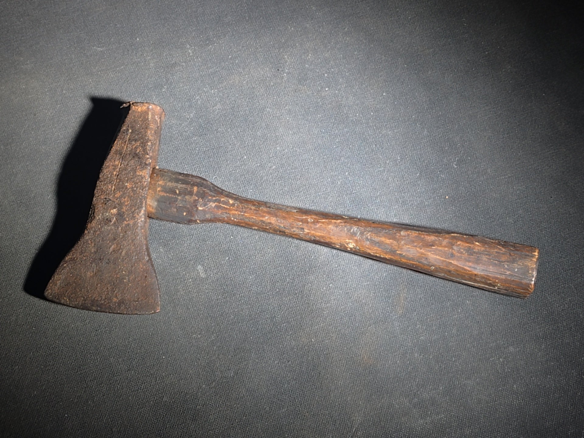 Pair of Antique Hand Tools including a Hatchet and a Small Cross Peen Hammer