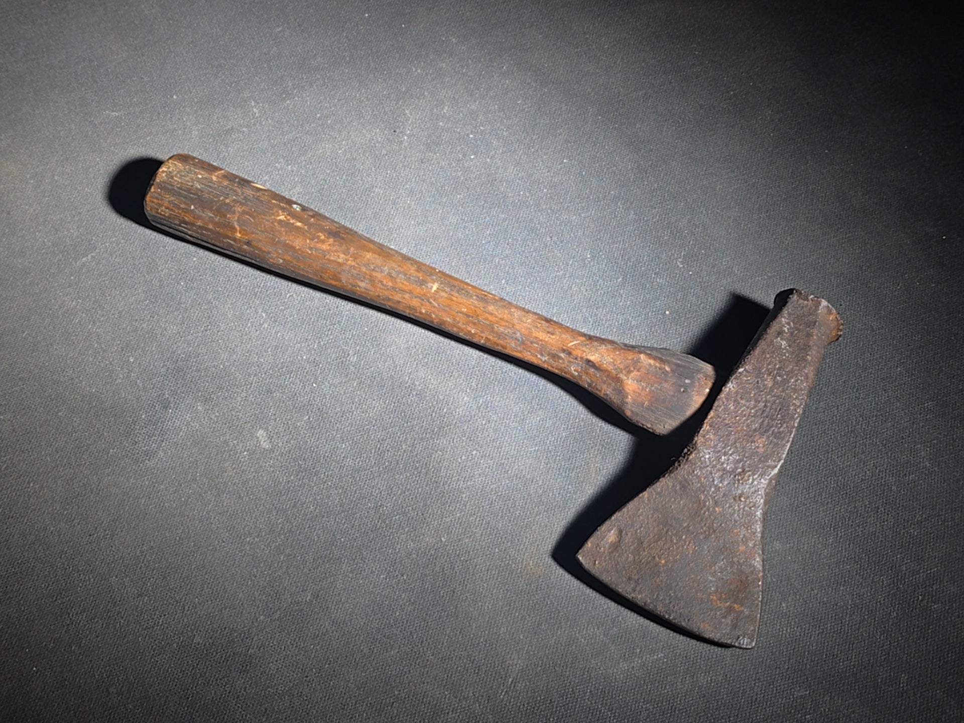 Pair of Antique Hand Tools including a Hatchet and a Small Cross Peen Hammer