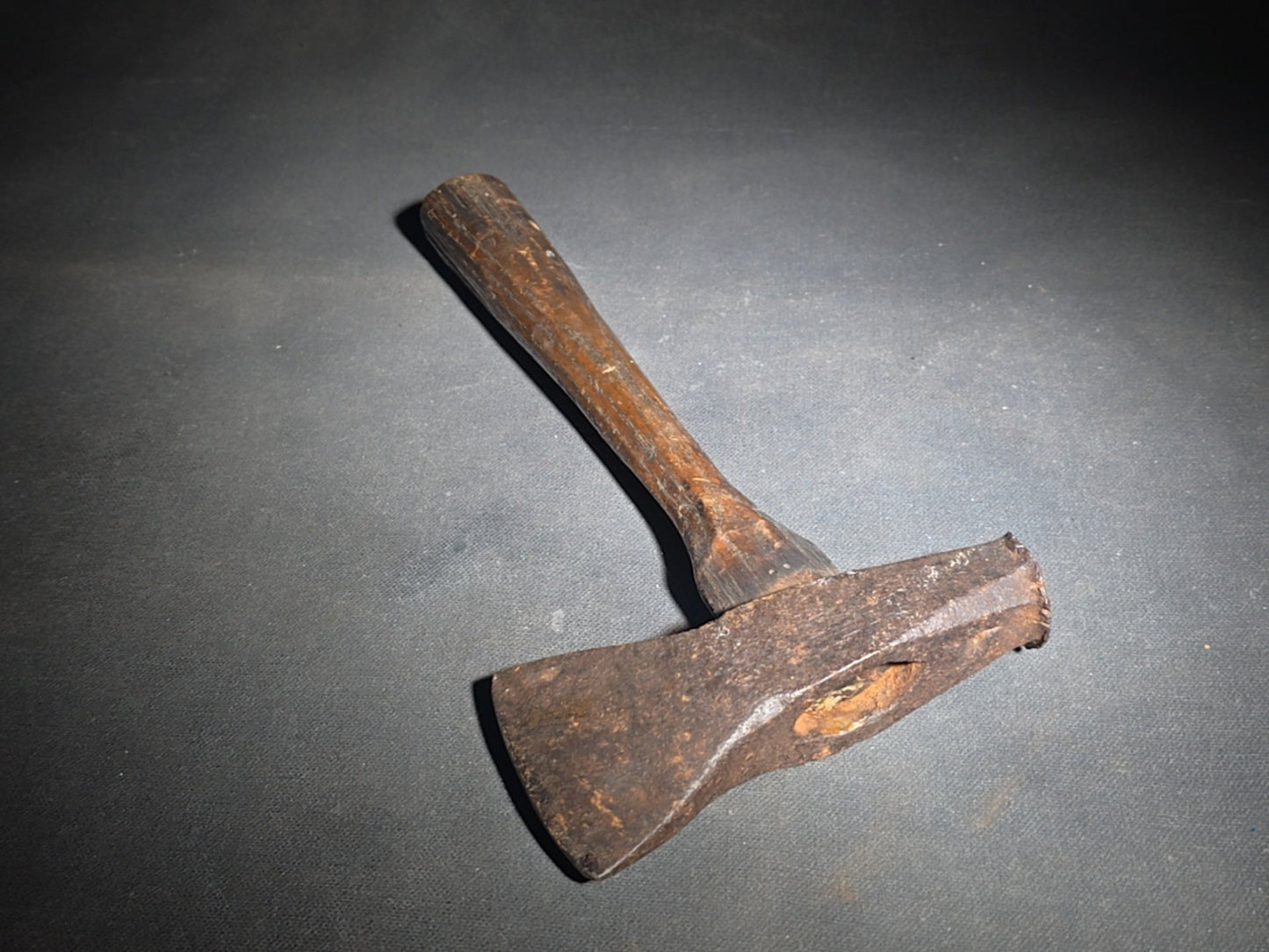Pair of Antique Hand Tools including a Hatchet and a Small Cross Peen Hammer