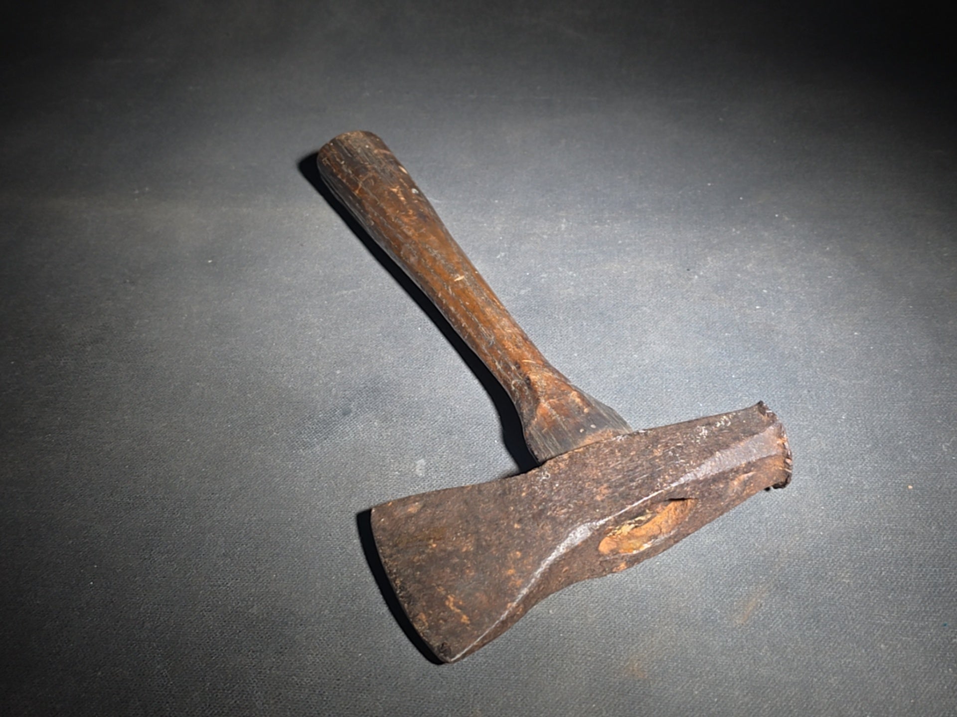 Pair of Antique Hand Tools including a Hatchet and a Small Cross Peen Hammer