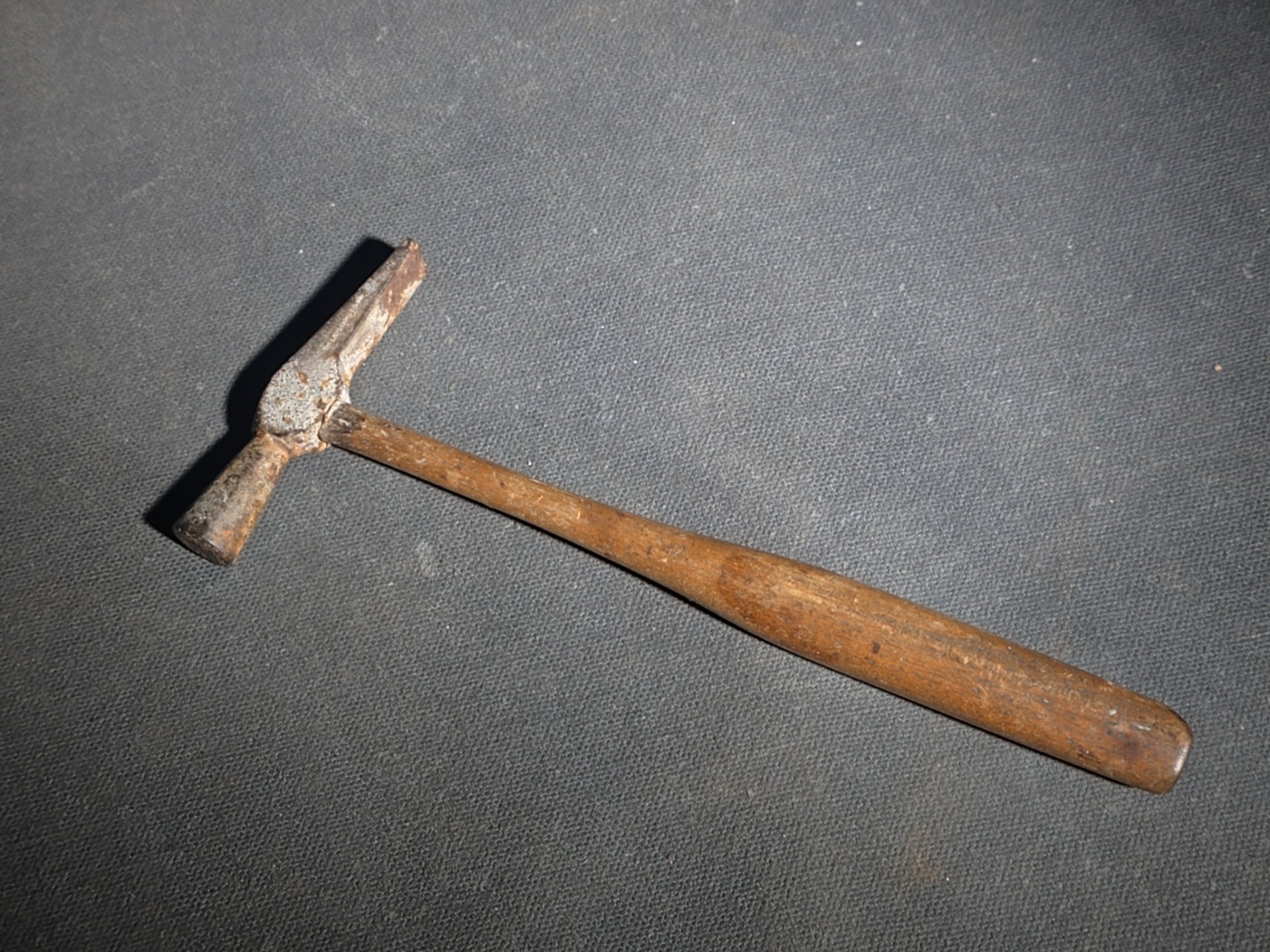 Pair of Antique Hand Tools including a Hatchet and a Small Cross Peen Hammer