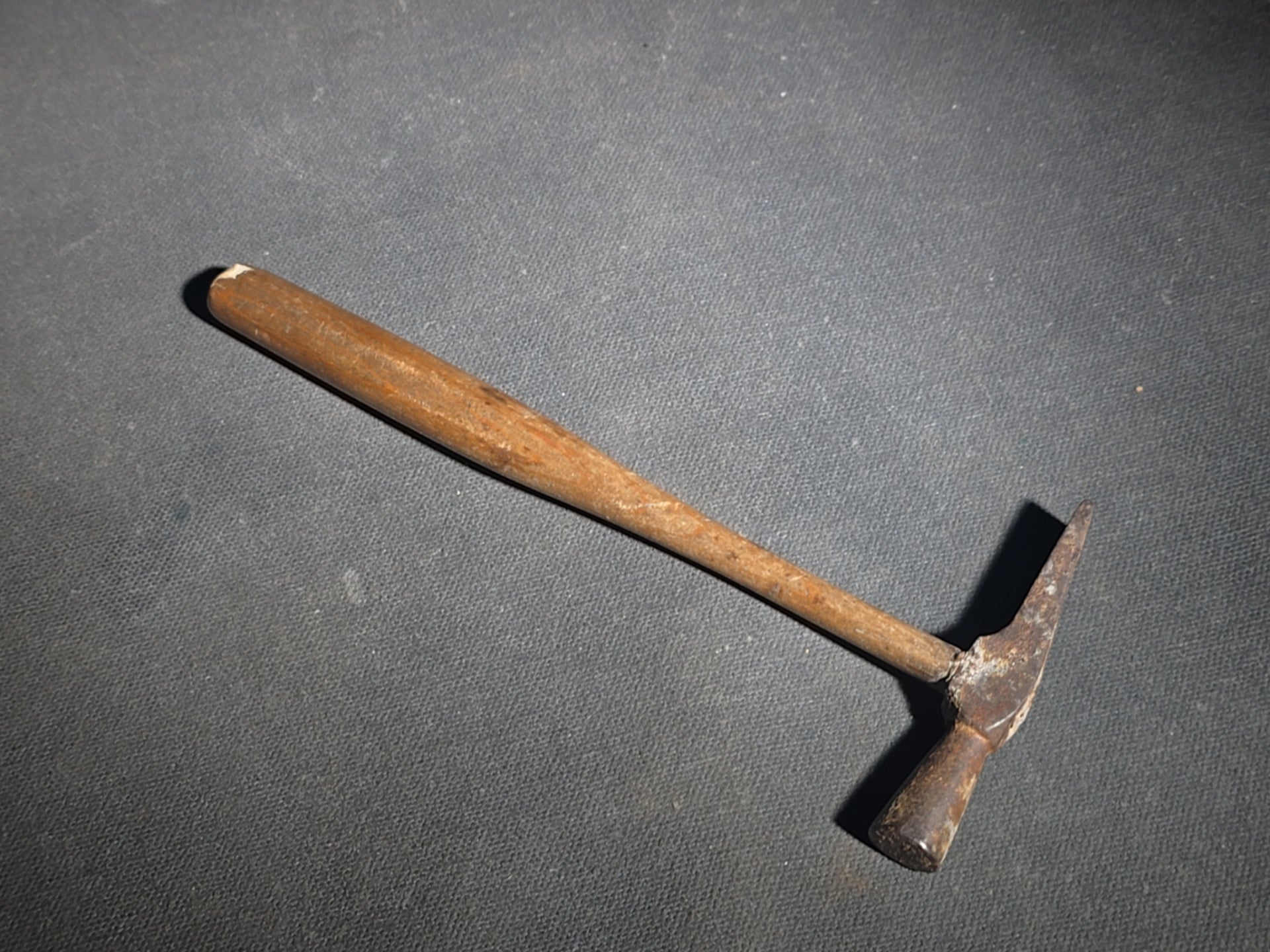 Pair of Antique Hand Tools including a Hatchet and a Small Cross Peen Hammer
