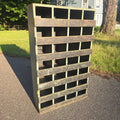 Lot 204 - Vintage Painted Wooden Industrial Parts Cabinet with 28 Cubbyholes, 28" L x 10-3/4" W x 46-1/4" H