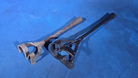 Pair of Antique Iron Livestock Branding Irons including Number "3" and Letter "R"
