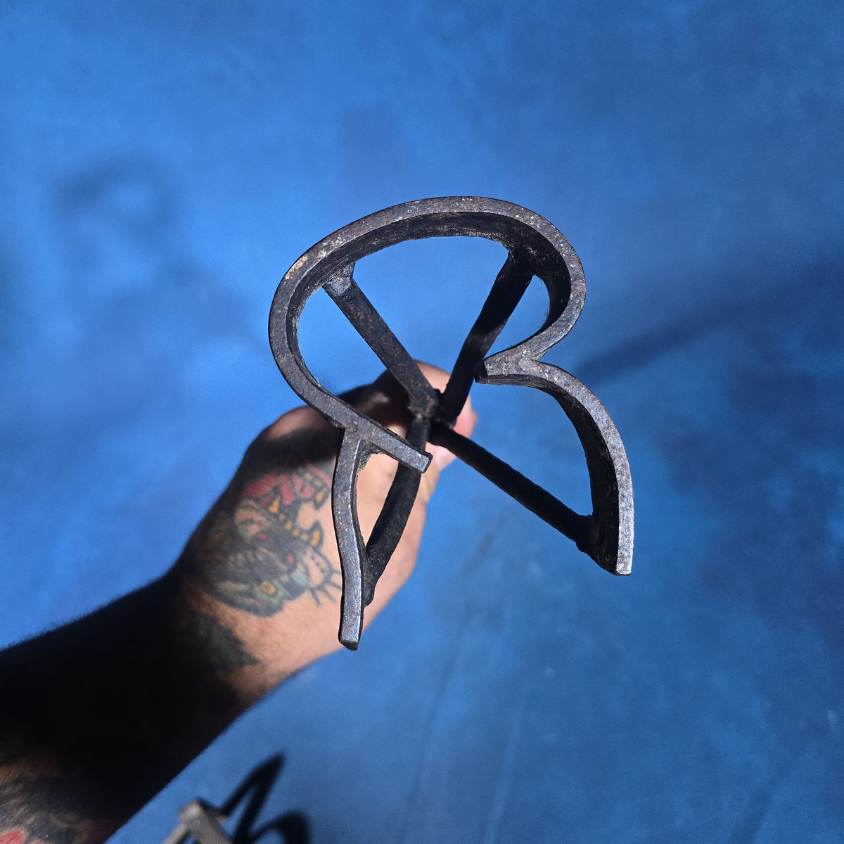 Pair of Antique Iron Livestock Branding Irons including Number "3" and Letter "R"