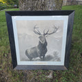 Lot 068 - Antique Framed Engraving Print of Elk, "Monarch of the Glen" After Sir Edwin Landseer, in Modern Frame, 31" W x 30-3/4" H
