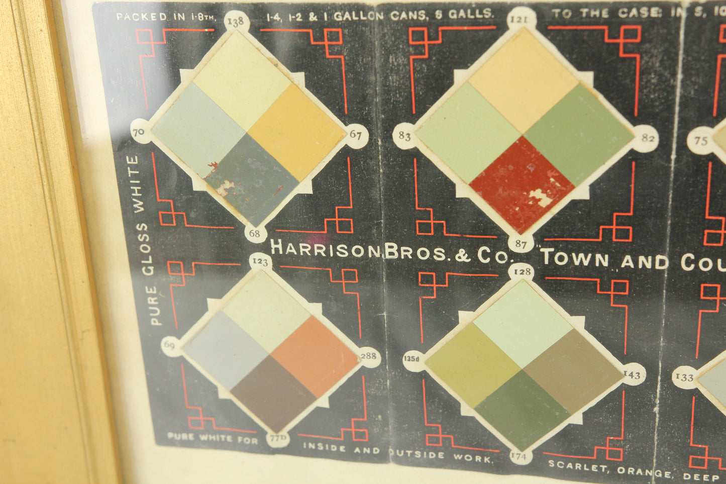 Harrison Bros & Co. Ready Mixed Paint Color Chart Advertisement Framed - 19.5 x 15.5"