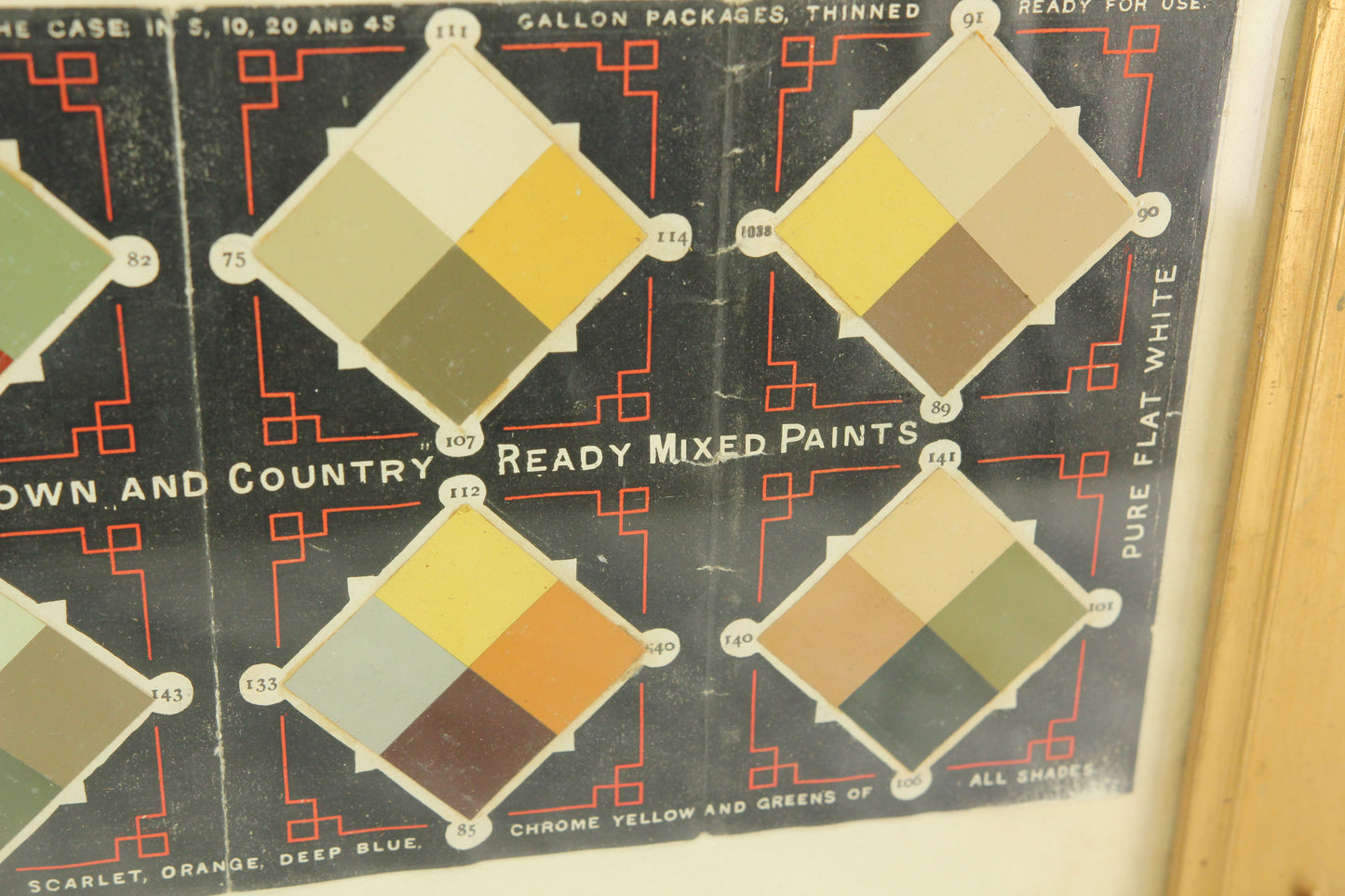 Harrison Bros & Co. Ready Mixed Paint Color Chart Advertisement Framed - 19.5 x 15.5"
