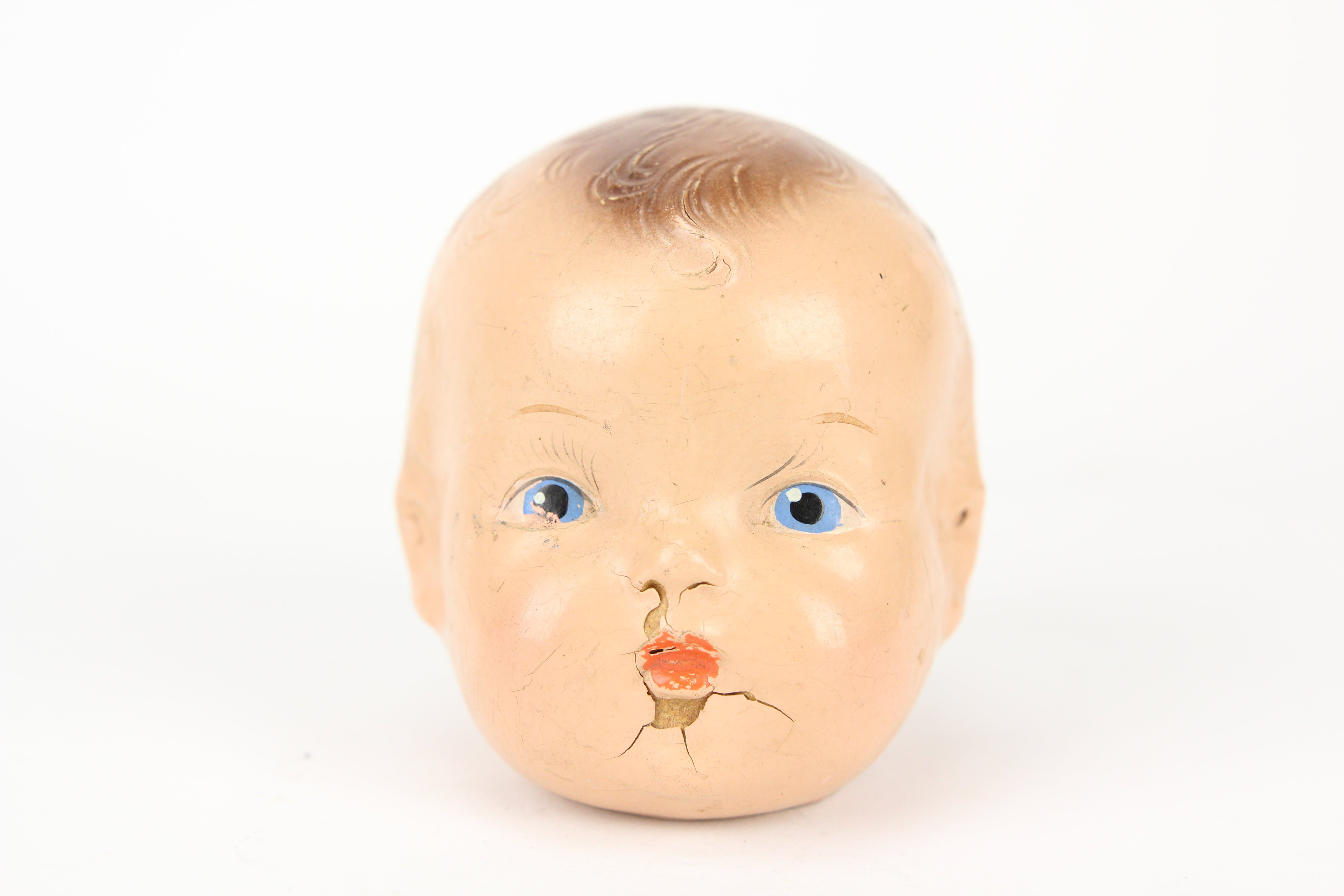 Composition Baby Boy Doll Head with Blue Eyes – Granite Union Auction ...