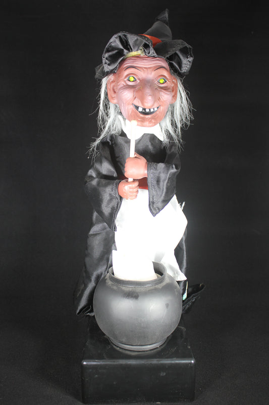 Animatronic Halloween Witch with Cauldron