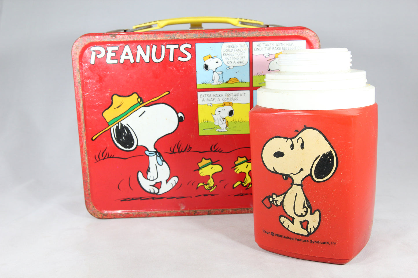 Peanuts Thermos Brand Metal Lunchbox with Thermos, 1965