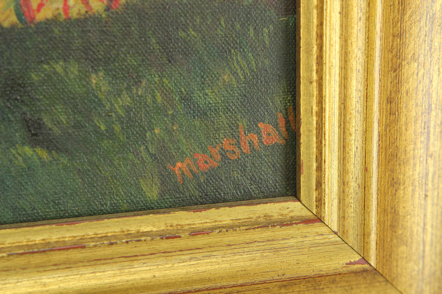 Oil on Canvas Painting of a Horse Drawn Carriage, Signed Marshall - 17.5 x 14.5"