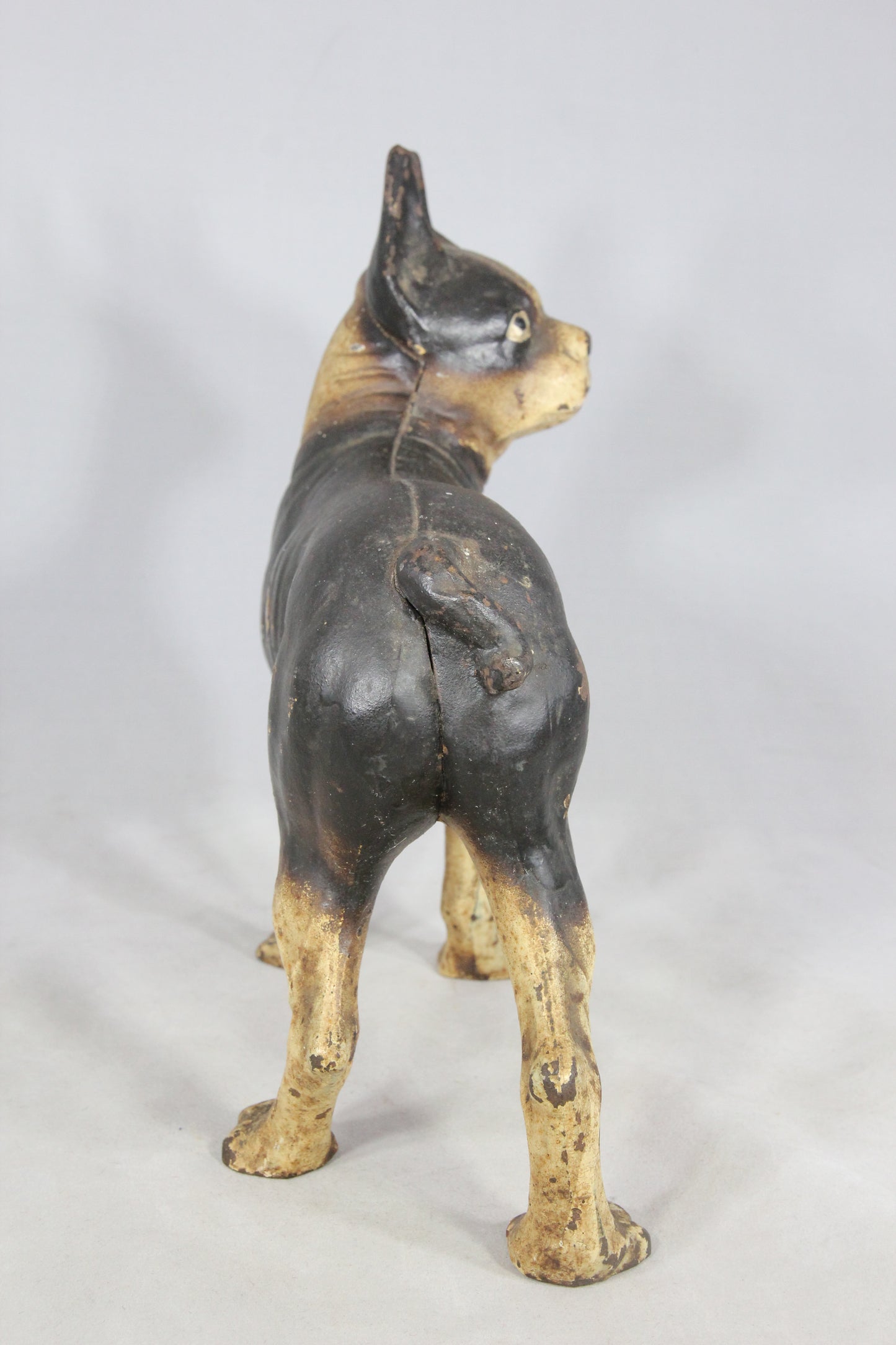 Antique Hubley  Cast Iron Boston Terrier Door Stop with Original Paint