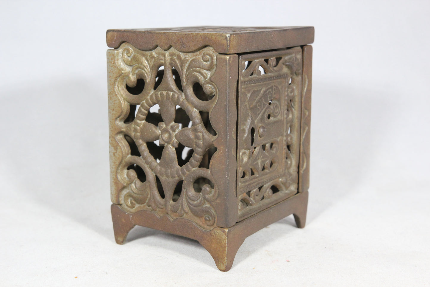 Antique Cast Iron Safe Coin Bank, 1896