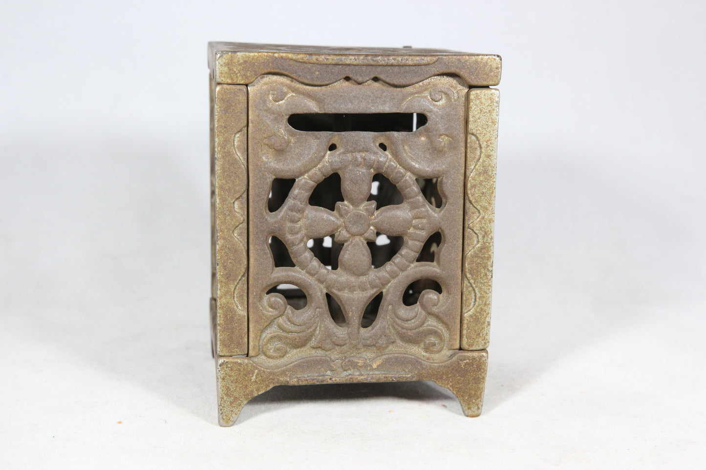 Antique Cast Iron Safe Coin Bank, 1896