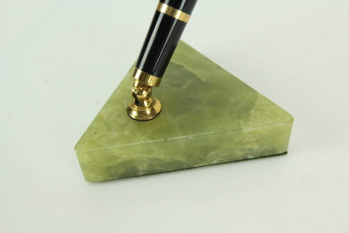 Triangular Jade Desk Fountain Pen Stand Set by Sheaffer's – Granite ...