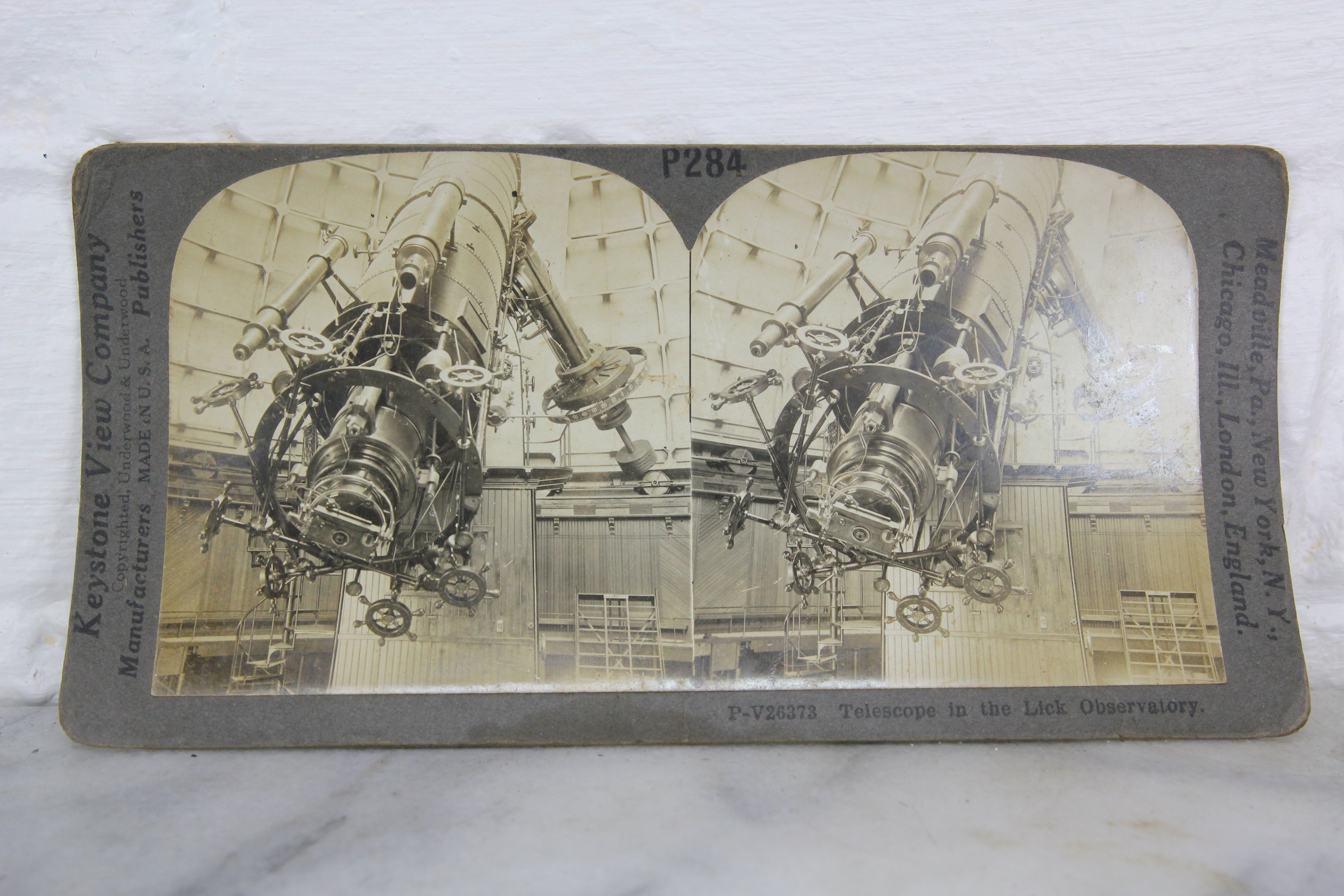 Telescope in the Lick Observatory - Keystone Stereo Card – Granite ...