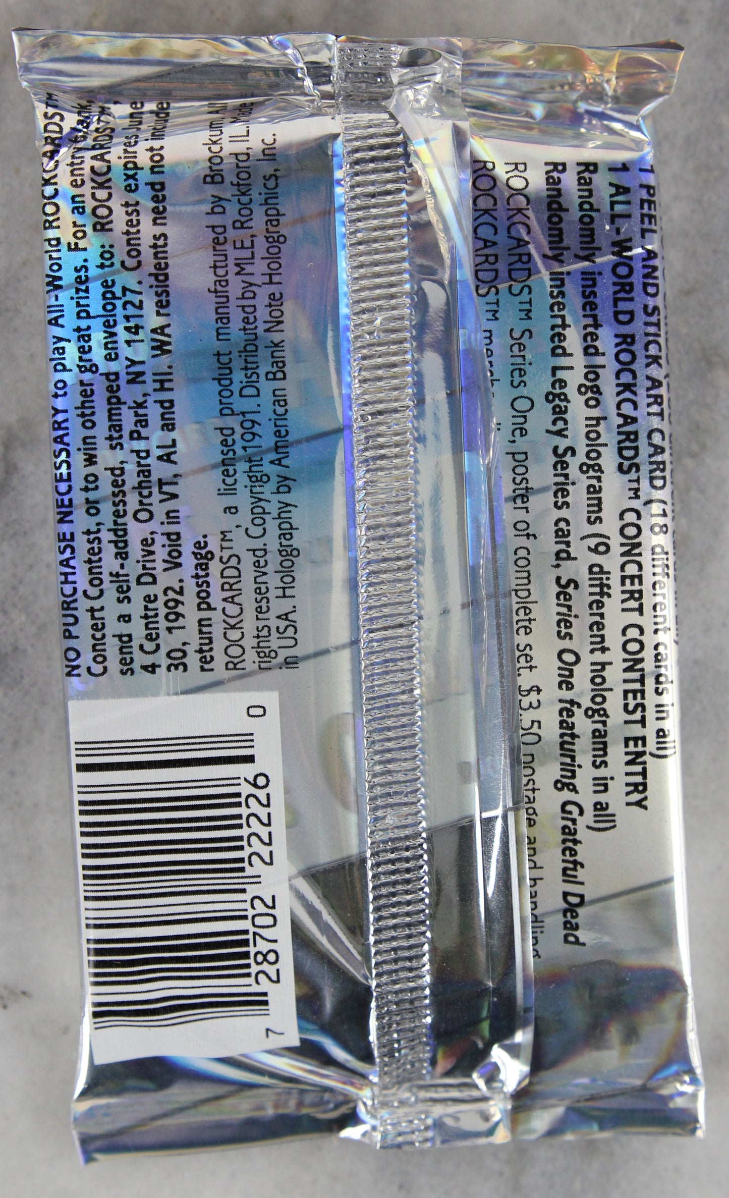 Rock Cards Trading Cards, 1991 - Three (3) Holographic Packs