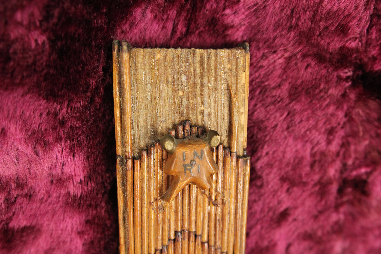 Antique Tramp Art Matchstick Crucifix Cross