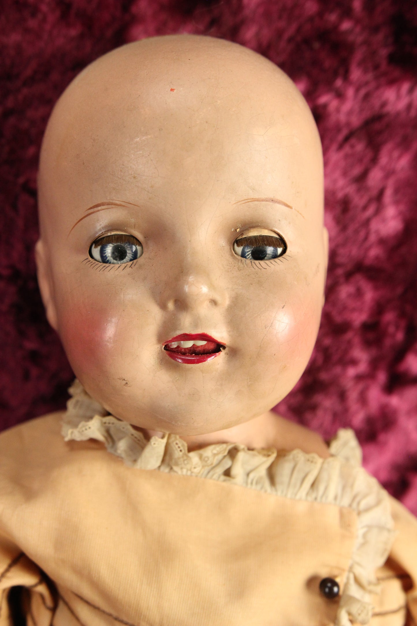 Vintage 28" Composition Doll with Shirley Temple Cinderella Frock