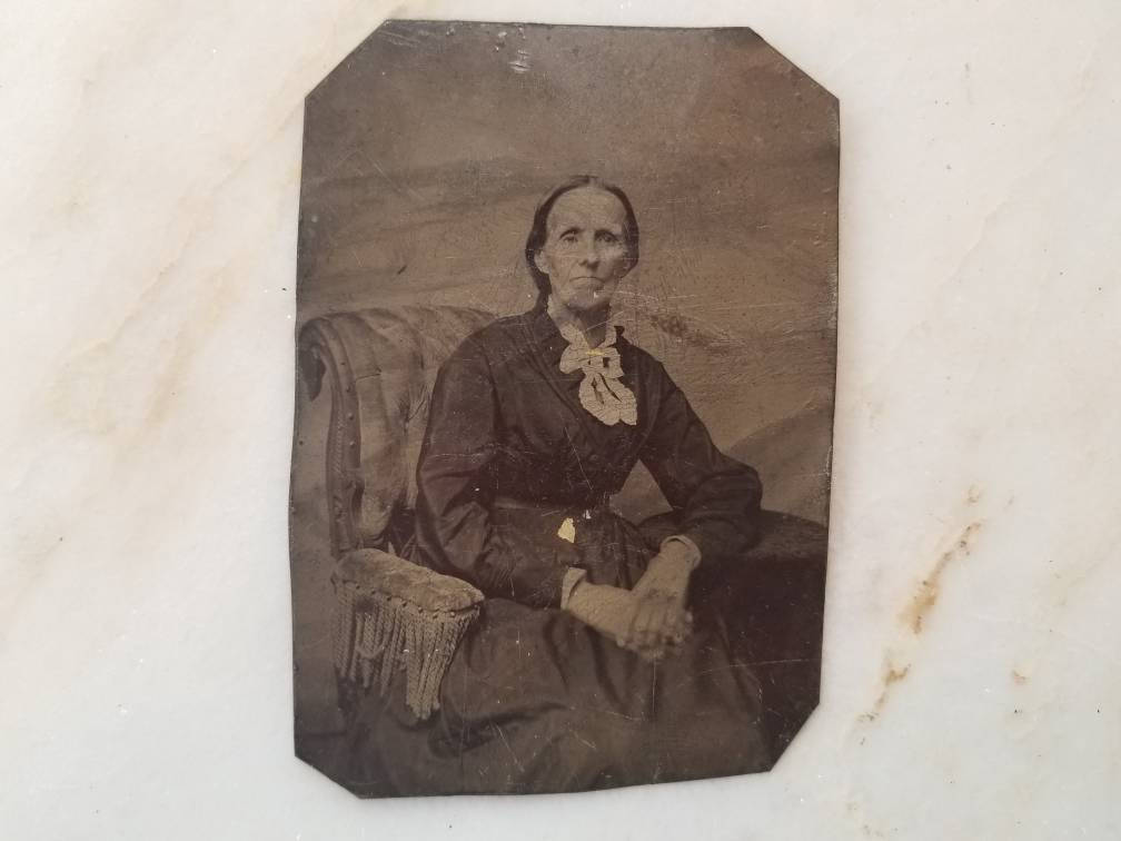 Tintype Photograph of an Elderly Woman Seated