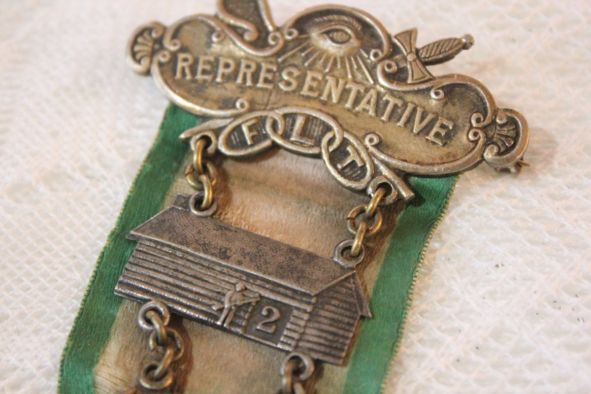 IOOF Independant Order of Odd Fellows Representative Medal with Green ...