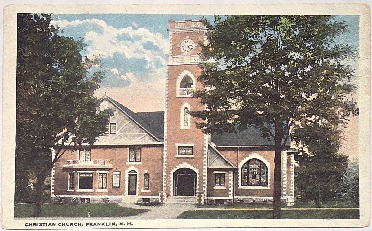 Vintage postcard of the Christian Church, Franklin, New Hampshire