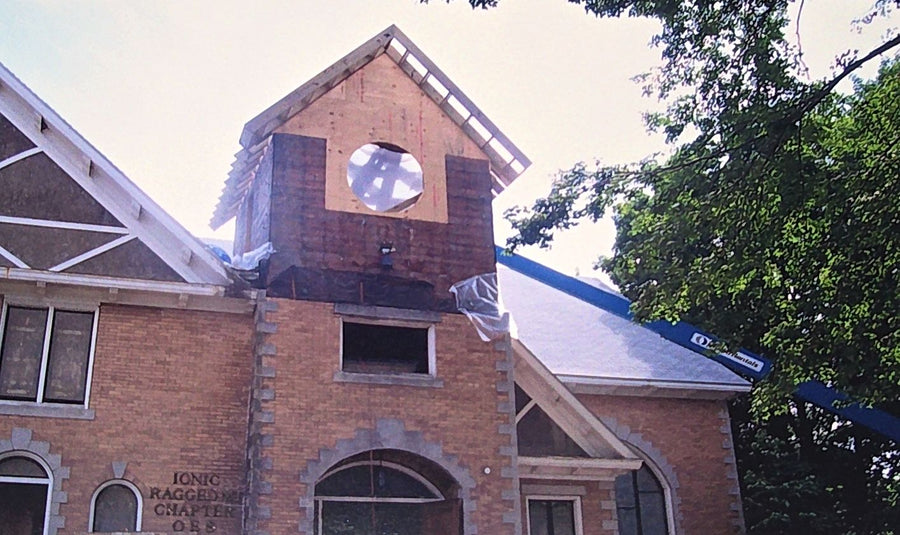 New framing rising on the shortened tower